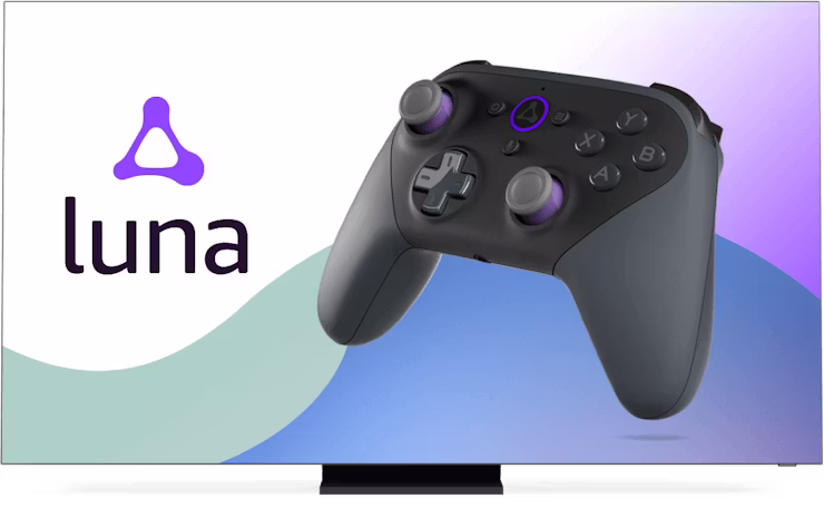 Amazon Luna logosu ve kumandasının bulunduğu ekran.